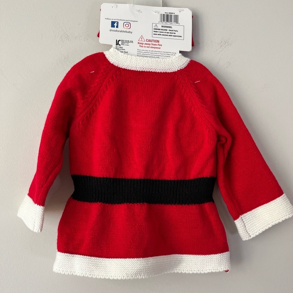 NWT Christmas Baby Sweater and Headband Set - Picture 2 of 4